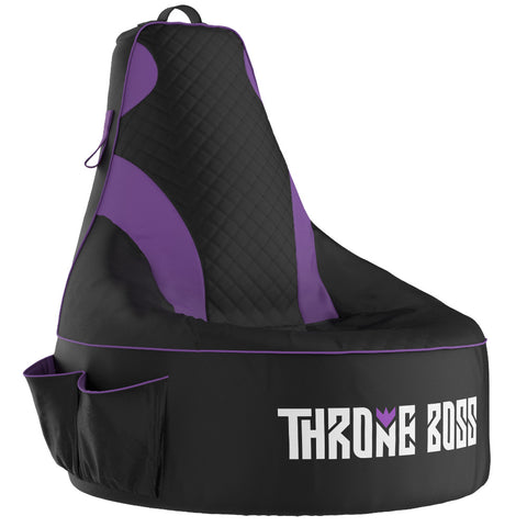 Throne Boss Gaming Bean Bag Chair - Adult (Black/Purple)