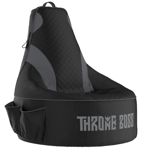 Throne Boss Gaming Bean Bag Chair - Adult (Black/Grey)