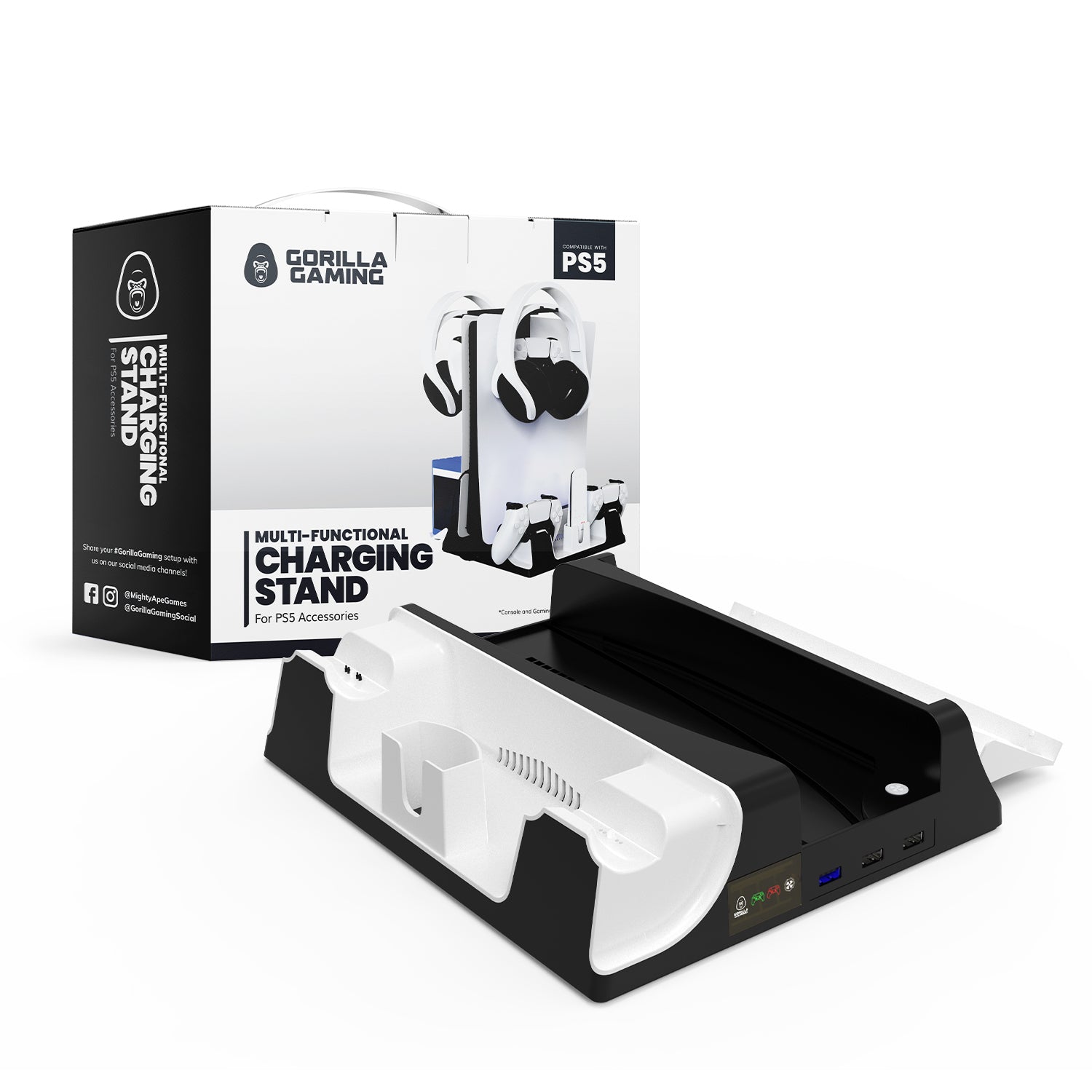 Gorilla Gaming Multi-functional Charging and Cooling Stand for PS5