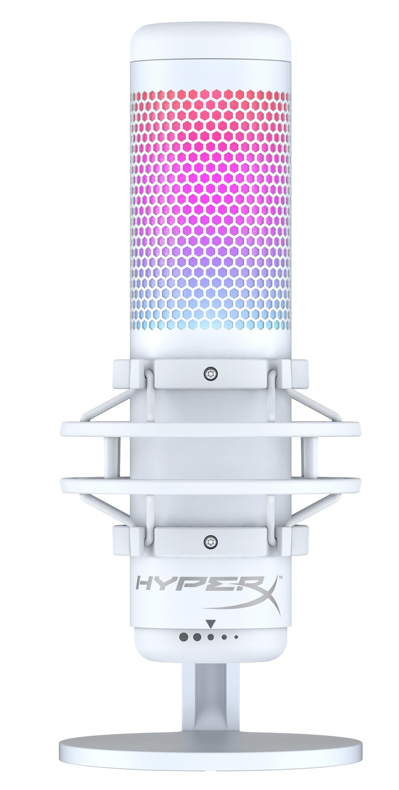 HyperX Quadcast S RGB USB Condenser Microphone (White) - PC Games