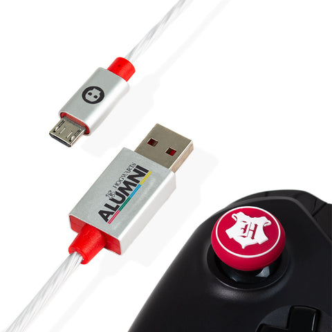Numskull Official Harry Potter LED Micro USB Cable & Thumb Grips (PS4 and Xbox One) (PS4, Xbox One)