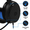 4Gamers C6-100 Wired Gaming Headset (Black & Blue) (Switch, PC, PS5, PS4, Xbox Series X, Xbox One)