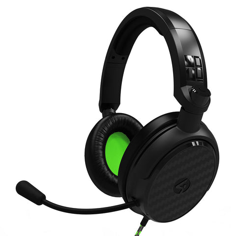 4Gamers C6-100 Wired Gaming Headset (Black & Green) (Switch, PC, PS5, PS4, Xbox Series X, Xbox One)