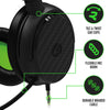 4Gamers C6-100 Wired Gaming Headset (Black & Green) (Switch, PC, PS5, PS4, Xbox Series X, Xbox One)