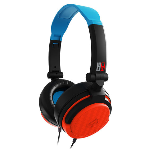 4Gamers C6-50 Wired Gaming Headset (Neon Blue & Red) (Switch, PC, PS5, PS4, Xbox Series X, Xbox One)