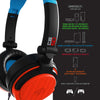 4Gamers C6-50 Wired Gaming Headset (Neon Blue & Red) (Switch, PC, PS5, PS4, Xbox Series X, Xbox One)