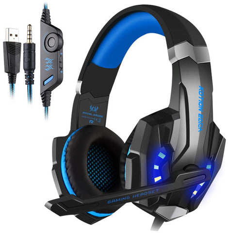 Bengoo G9000 3.5 & USB Gaming Headset - Blue