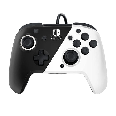 Nintendo Switch Faceoff Deluxe + Audio Wired Controller- Black & White