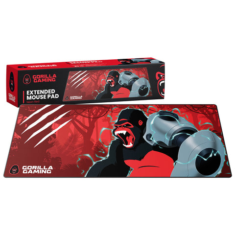 Gorilla Gaming Extended Mouse Pad - Neon Red - PC Games