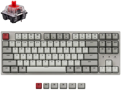 Keychron C1 TKL Gateron G Pro Red Mechanical Keyboard Retro Colour