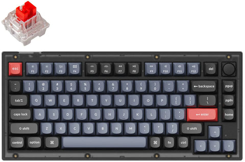 Keychron V1 75% RGB Keychron K Pro Red Fully Assembled w/ Knob Hot-Swappable QMK Custom Mechanical Keyboard Frosted Black