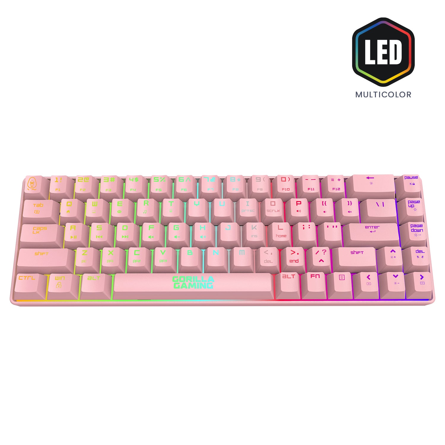 Gorilla Gaming Mini Wired Mechanical Keyboard - Pink