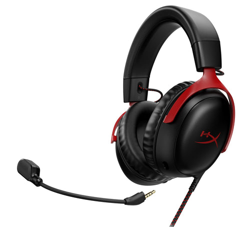 HyperX Cloud III Gaming Headset (Black & Red) (Switch, PC, PS5, PS4, Xbox Series X, Xbox One)