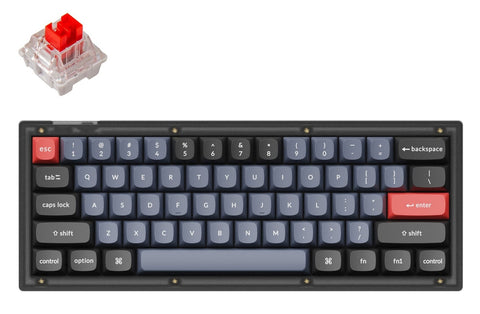 Keychron V4 60% RGB Keychron K Red Fully Assembled Hot-Swappable QMK Custom Mechanical Keyboard Frosted Black