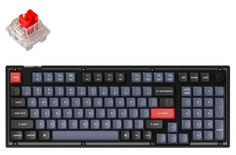 Keychron V5 96% RGB Keychron K Red Fully Assembled w/ Knob Hot-Swappable QMK Custom Mechanical Keyboard Frosted Black