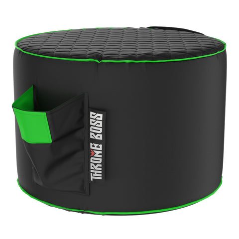 Throne Boss Gaming Footstool - Black/Green