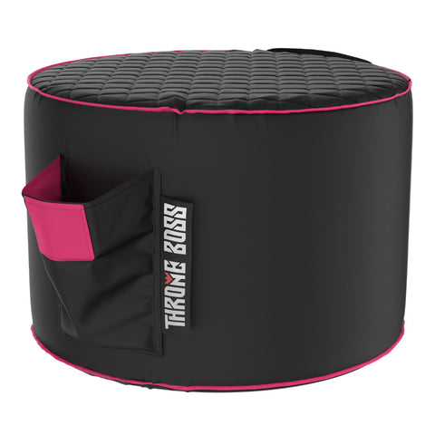Throne Boss Gaming Footstool - Black/Pink
