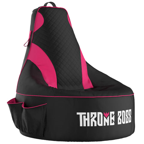 Throne Boss Gaming Bean Bag Chair - Adult (Black/Pink)