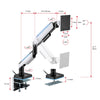 Gorilla Arms Heavy-Duty RGB Gaming Monitor Arm - Matte Black & Greyish White