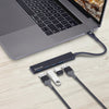 Bonelk: Long-Life USB-C to 4 Port USB 3.0 Slim Hub - Black