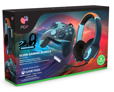 PDP Rematch GLOW Advanced Wired Controller & AIirlite GLOW Wired Headset (Bundle) - Xbox Series X