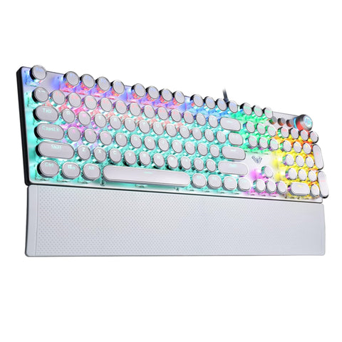 AULA Mechanical Gaming Keyboard with Rainbow Backlight - White