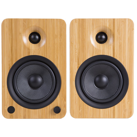 Kanto YU4 140W Powered Bluetooth Bookshelf Speakers with Bluetooth Pair - Bamboo