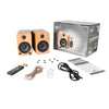 Kanto YU4 140W Powered Bluetooth Bookshelf Speakers with Bluetooth Pair - Bamboo