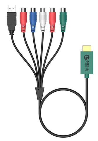 Gorilla Cables HDMI to YPbPr + R/L Adapter, RCA Cable