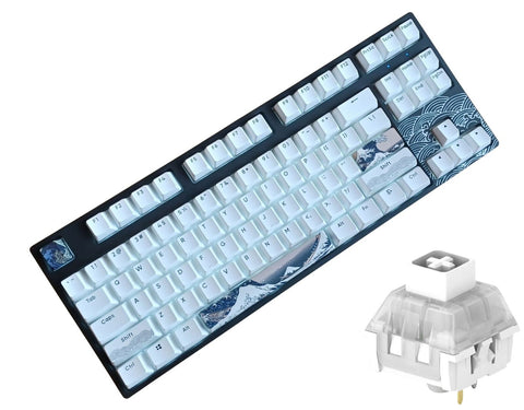 KBParadise V80 Kailh Box White TKL Hot Swappable Mechanical Wired Keyboard Great Wave (Black)