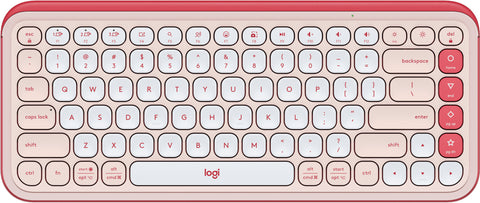 Logitech Pop Icon Keys Compact Bluetooth Wireless Keyboard Rose & Off White