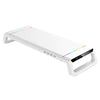 RGB Gaming Computer Monitor Stand Lifter with Drawer - White