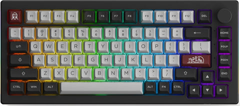 Akko 5075B Plus 75% RGB V3 Cream Yellow Pro Hot-Swappable Wireless Mechanical Keyboard Dracula Castle