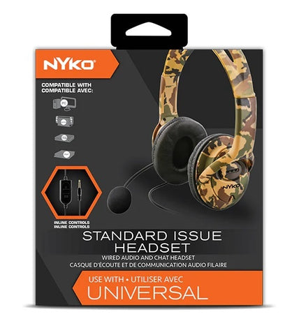 Nyko Standard Issue Headset (Camo) (Switch, PC, PS5, PS4, Xbox Series X, Xbox One)