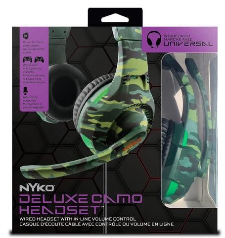 Nyko Deluxe Camo Headset (Green) (Switch, PC, PS5, PS4, Xbox Series X, Xbox One)