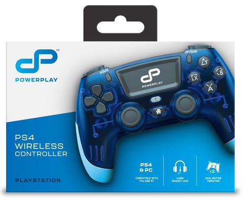 PowerPlay PS4 Wireless Controller (Translucent Blue) (PC, PS4)