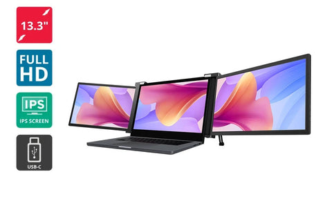 Kogan XPRESSO 13.3" Full HD Pro Dual Screen Tri-Fold Portable Monitor for 14” - 17” Laptops (1920 x 1080)