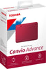 Toshiba Canvio Advance V10 USB 3.0 Portable External Hard Drive 2TB (Red)
