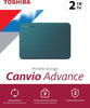 Toshiba Canvio Advance V10 USB 3.0 Portable External Hard Drive 2TB (Green)