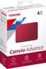 Toshiba Canvio Advance V10 USB 3.0 Portable External Hard Drive 4TB (Red)