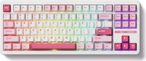Akko Prunus Lannesiana TAC87 TKL Stellar Rose Hot-Swappable Wireless Mechanical Keyboard