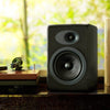 Audioengine A5+ Classic Powered Bookshelf Speakers Remote Control - Satin Black