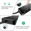 USB 3.0 Hub Splitter - 4 Port Ultra Slim Data Hub with Individual Power Switch and LED